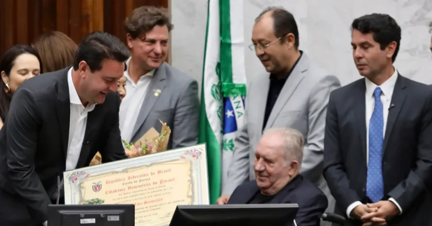 Rudão e Anibelli marcam presença na homenagem a Scroccaro com título de Cidadão Benemérito
