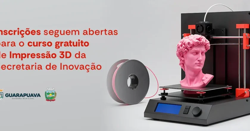 Inscrições disponíveis para curso gratuito de Impressão 3D promovido pela Secretaria de Inovação